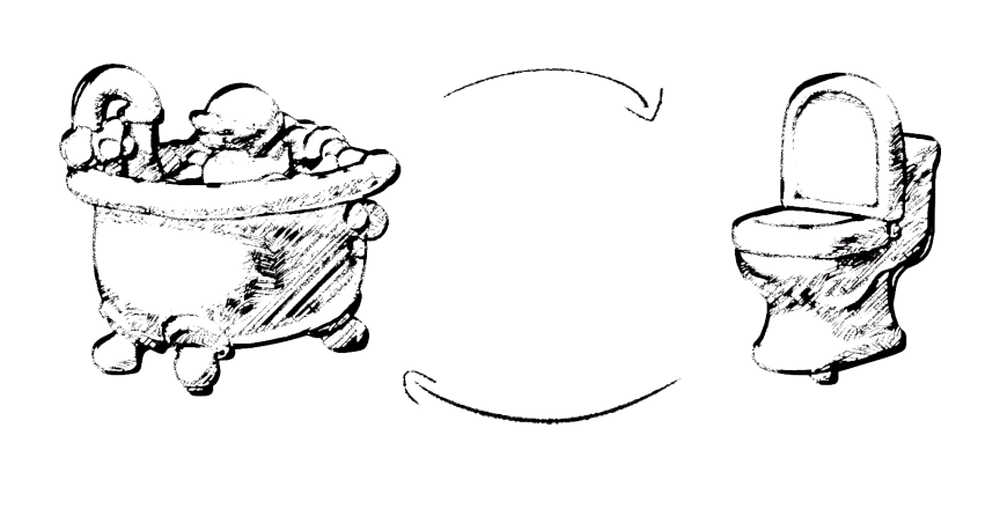 Animation baignoire et toilettes interchangeables